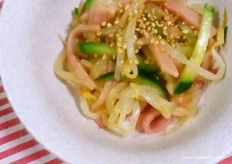 warm-beansprout-salad-with-ham